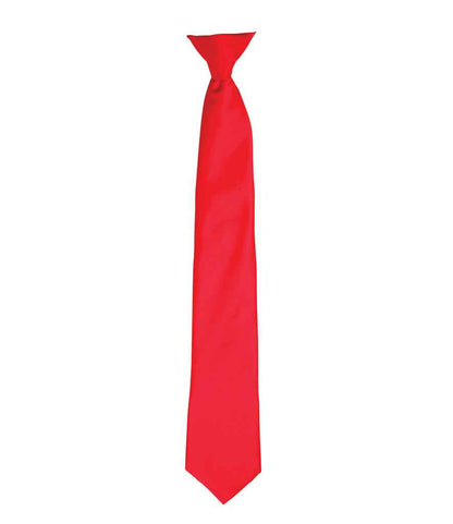Premier 'Colours' Satin Clip Tie in Strawberry Red