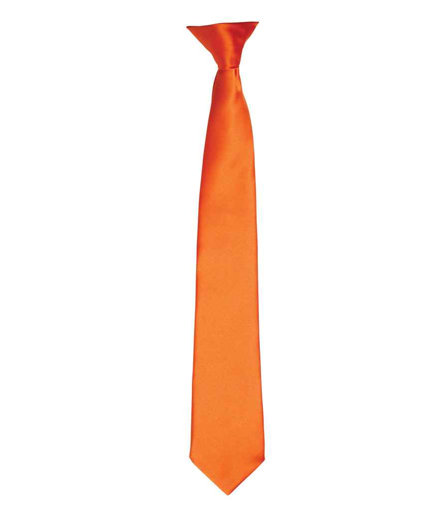 Premier 'Colours' Satin Clip Tie in Terracotta
