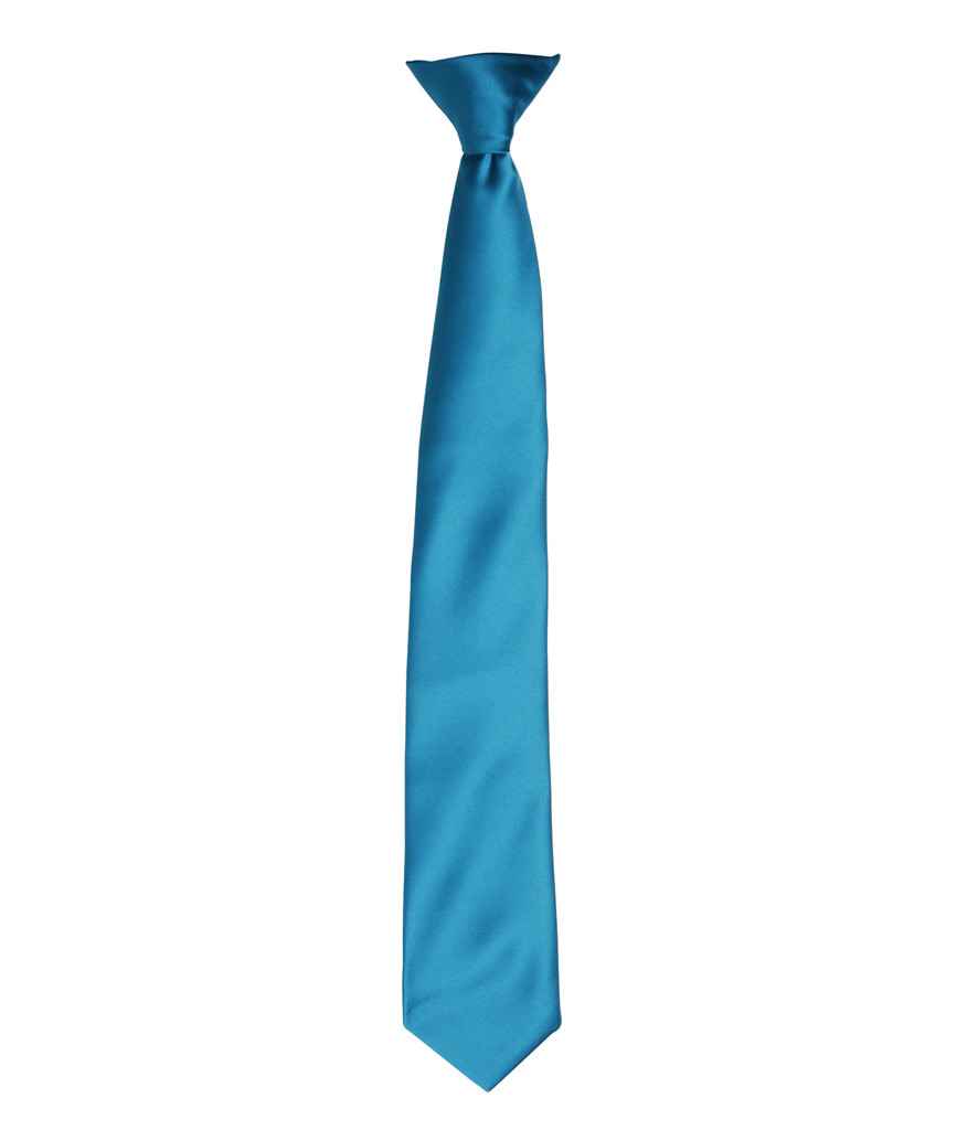 Premier 'Colours' Satin Clip Tie in Teal