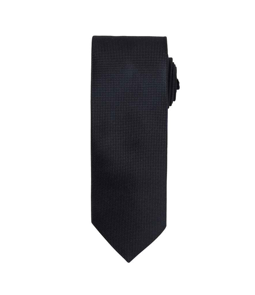 Premier Micro Waffle Tie in Black