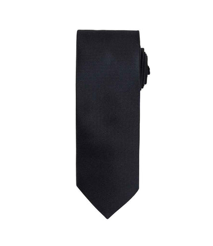 Premier Micro Waffle Tie in Black