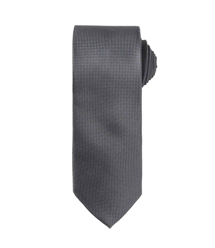 Premier Micro Waffle Tie in Dark Grey