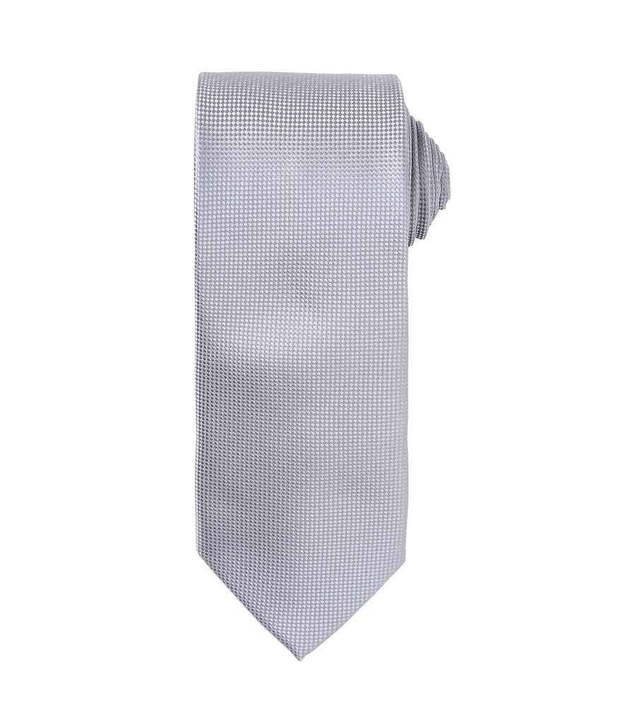 Premier Micro Waffle Tie in Silver