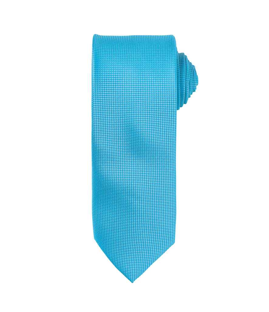Premier Micro Waffle Tie in Turquoise Blue