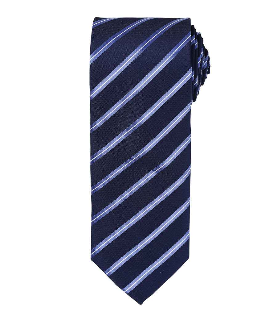 Premier Sports Stripe Tie in Navy/Royal Blue