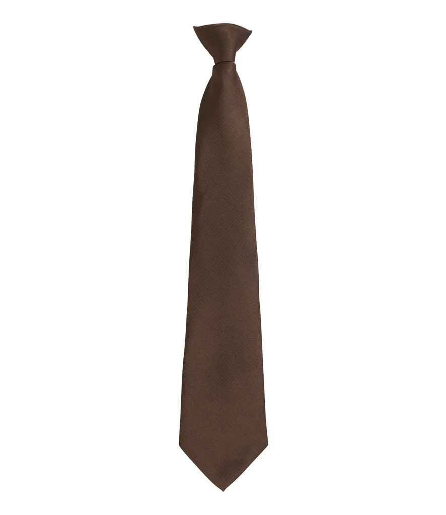 Premier 'Colours' Fashion Clip Tie in Brown