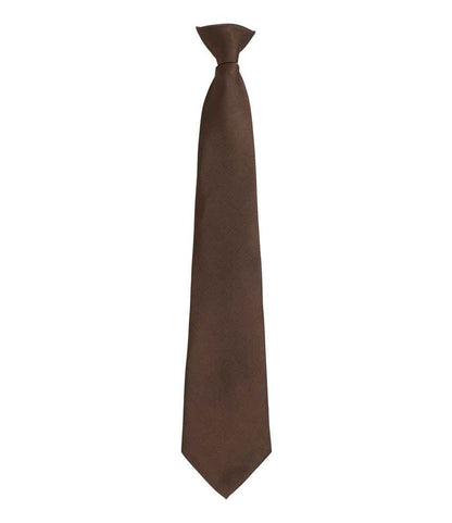Premier 'Colours' Fashion Clip Tie in Brown