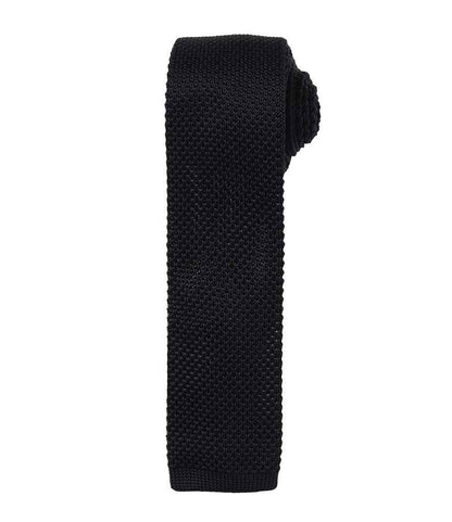 Premier Slim Knitted Tie in Black