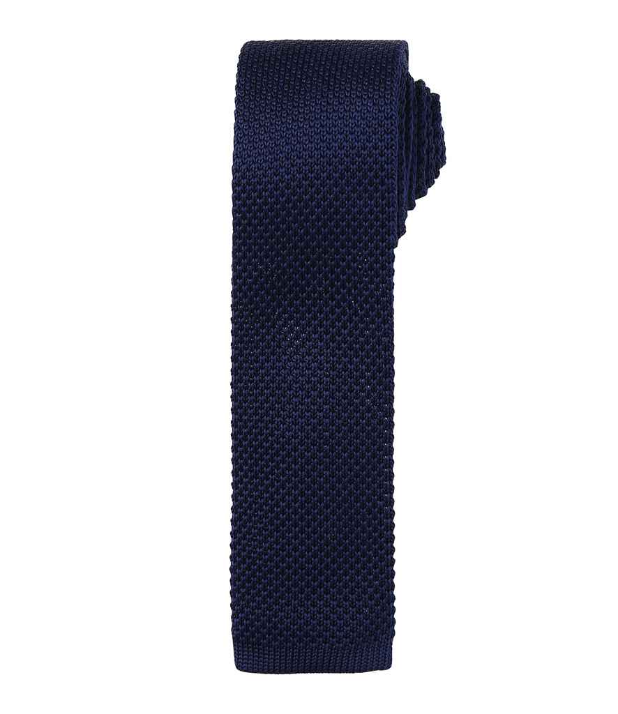 Premier Slim Knitted Tie in Navy