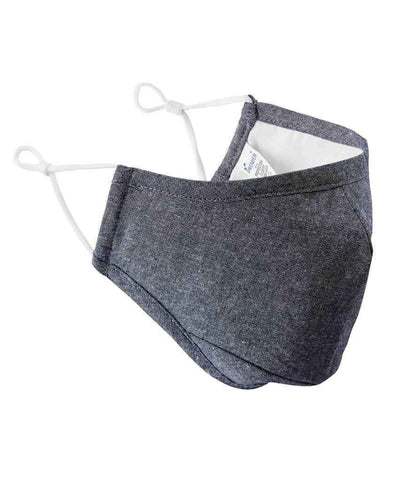 Premier Washable 3-Layer Face Mask with Carbon Filter Option in Indigo Denim