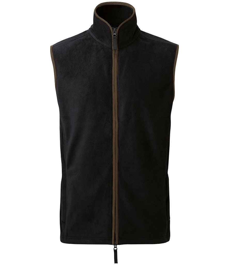 Premier Premier Artisan Fleece Gilet Black/Brown