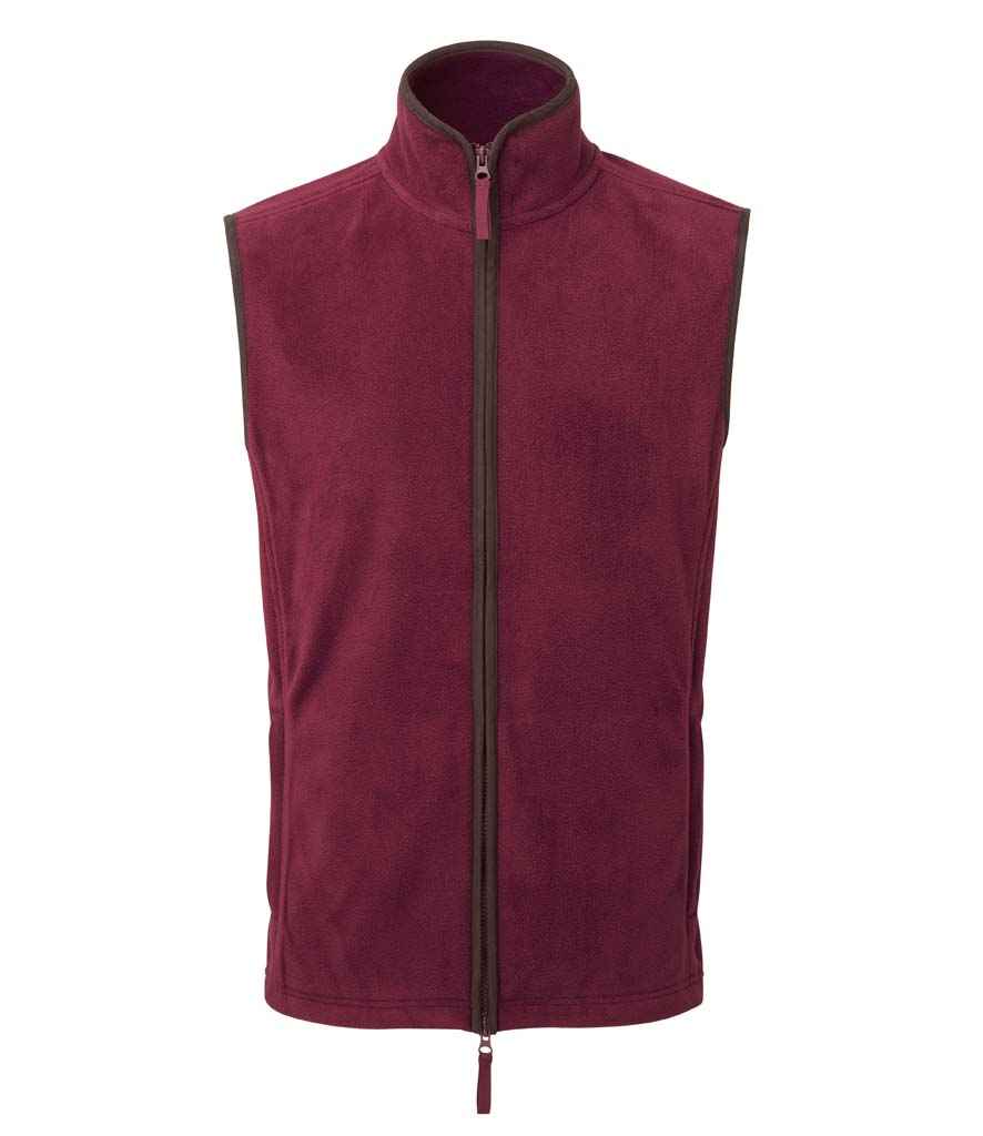 Premier Premier Artisan Fleece Gilet Burgundy/Brown