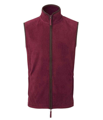 Premier Premier Artisan Fleece Gilet Burgundy/Brown