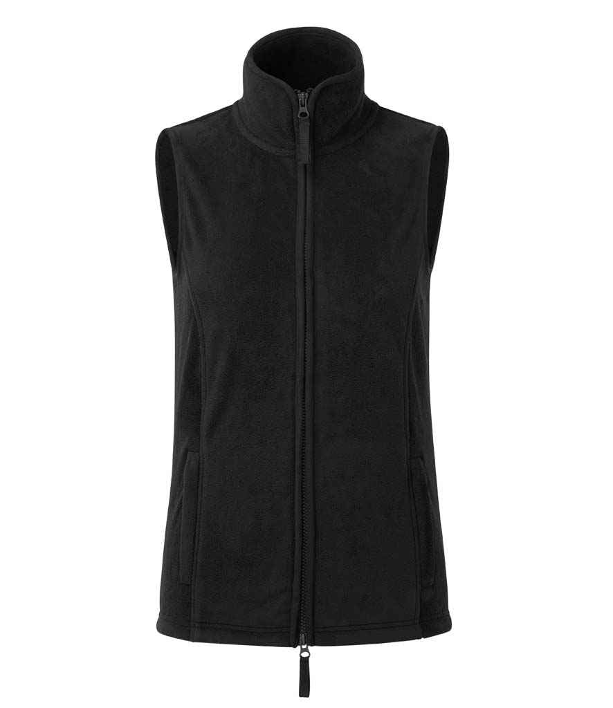 Premier Ladies Artisan Fleece Gilet in Black/Black