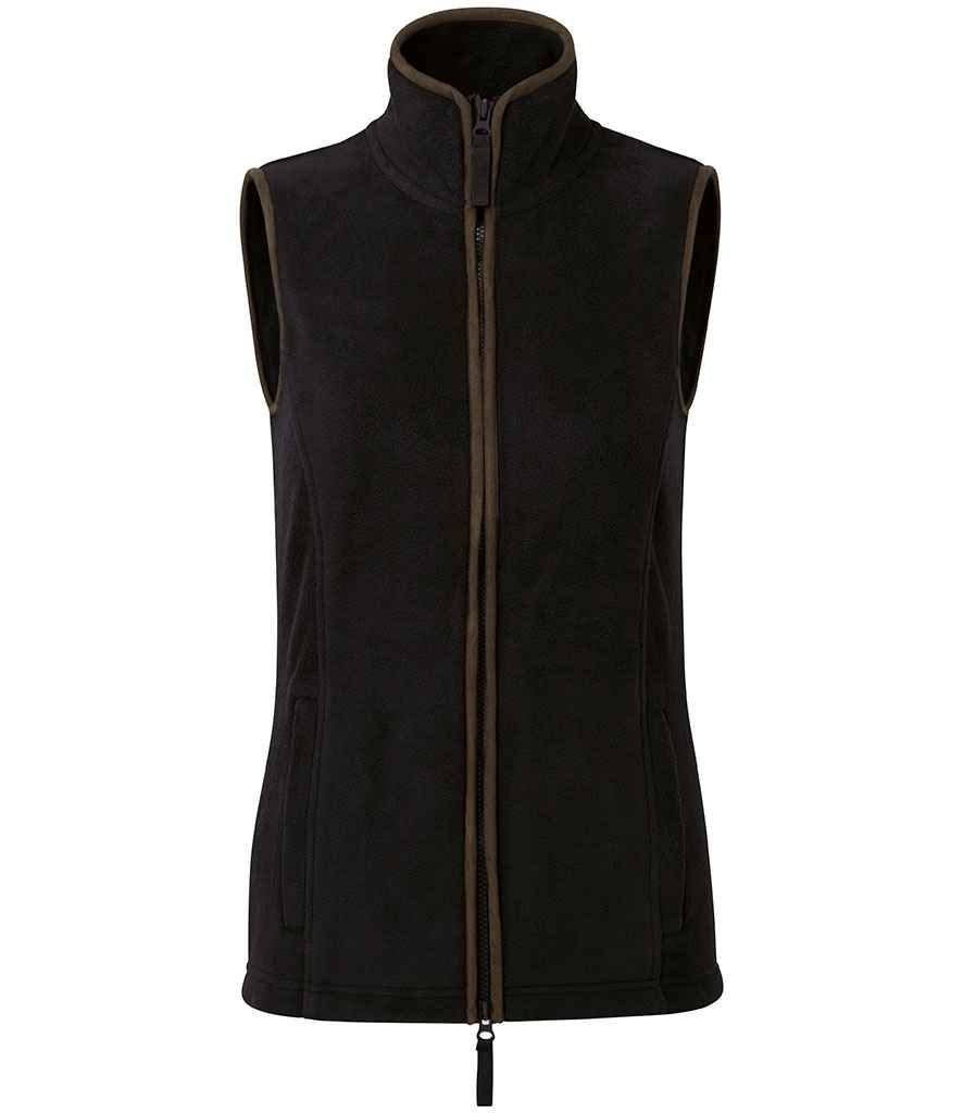 Premier Premier Ladies Artisan Fleece Gilet Black/Brown