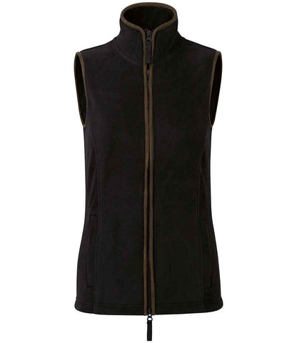 Premier Premier Ladies Artisan Fleece Gilet Black/Brown