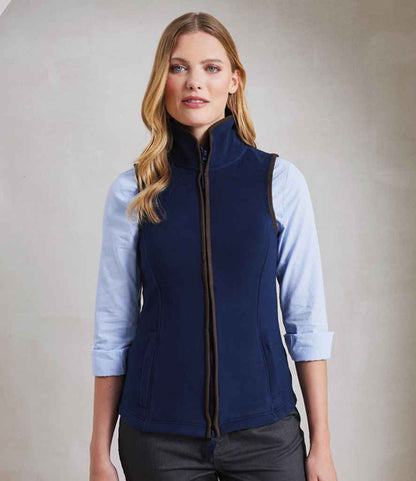Premier Premier Ladies Artisan Fleece Gilet Navy/Brown