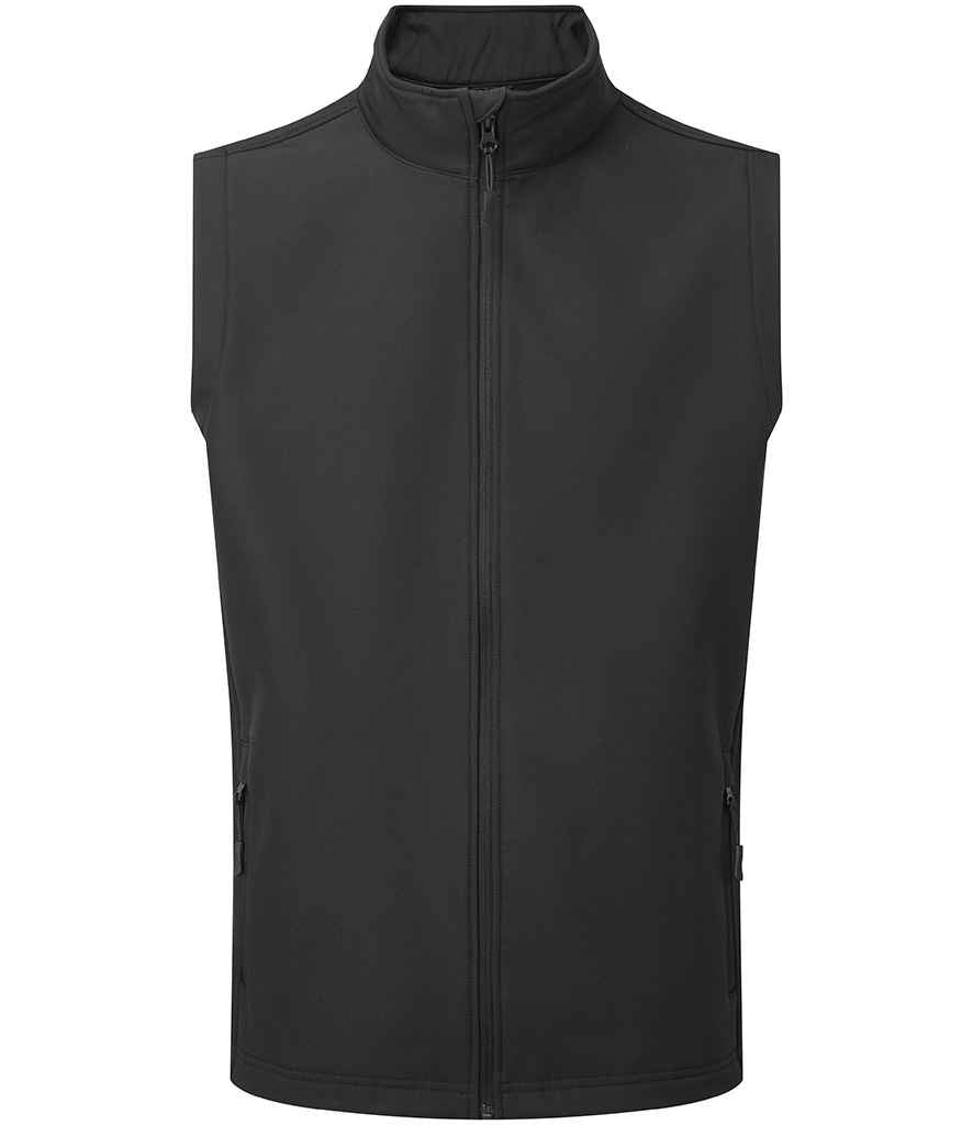 Premier Windchecker® Recycled Printable Soft Shell Gilet in Black