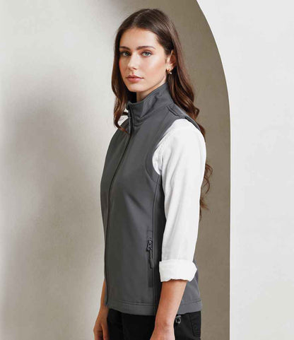 Premier Premier Ladies Windchecker® Recycled Printable Soft Shell Gilet Dark Grey