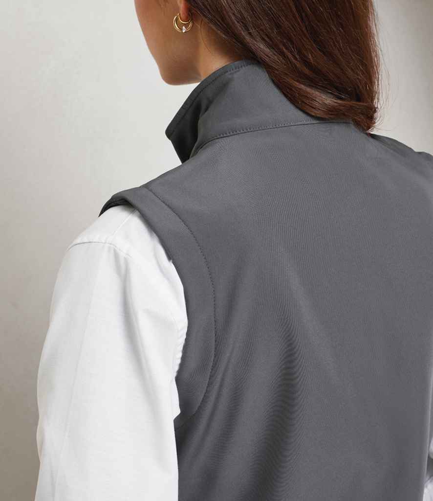 Premier Premier Ladies Windchecker® Recycled Printable Soft Shell Gilet Dark Grey