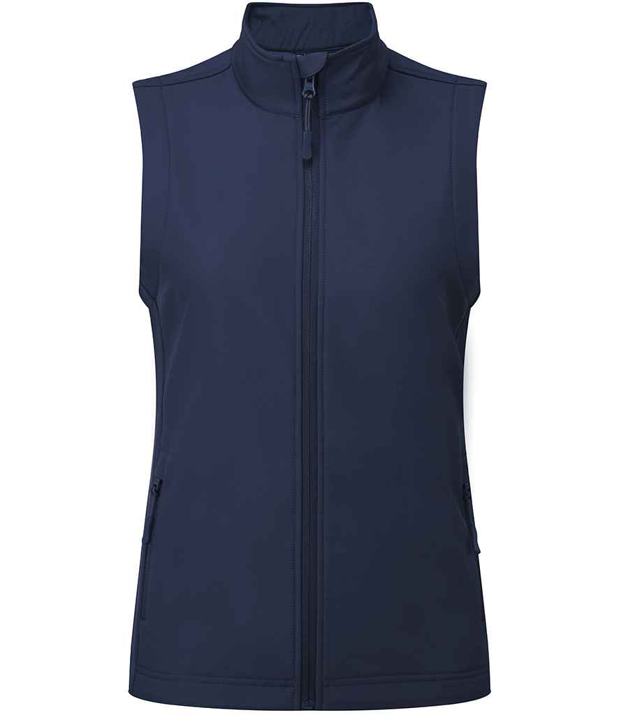 Premier Premier Ladies Windchecker® Recycled Printable Soft Shell Gilet Navy