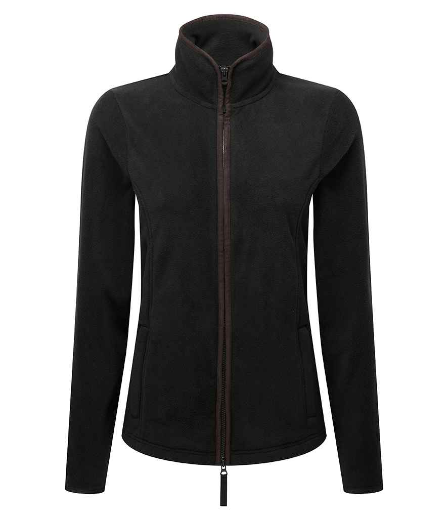 Premier Ladies Artisan Fleece Jacket in Black/Brown