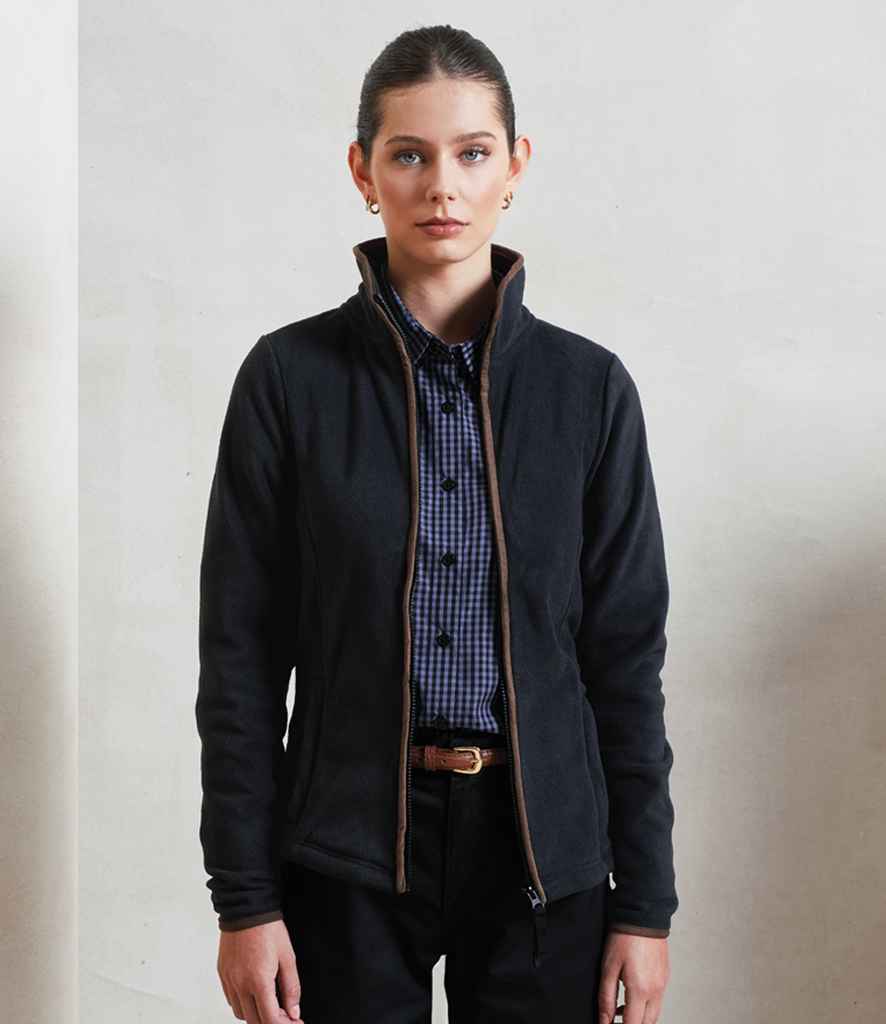 Premier Premier Ladies Artisan Fleece Jacket Black/Brown