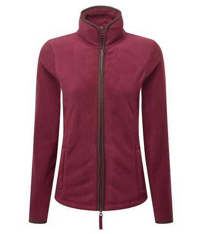 Premier Premier Ladies Artisan Fleece Jacket Burgundy/Brown