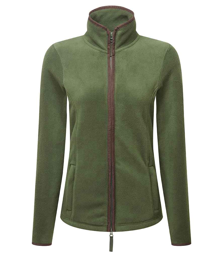 Premier Premier Ladies Artisan Fleece Jacket Moss Green/Brown