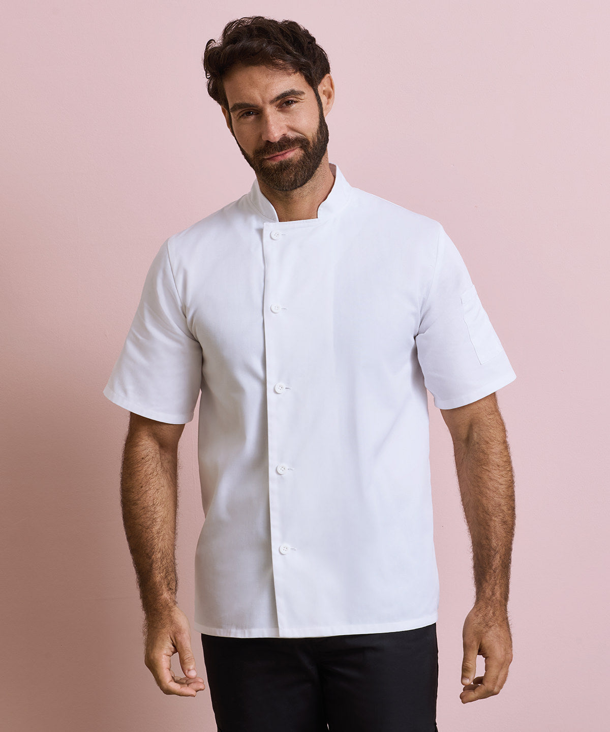 Premier Chef's essential short sleeve jacket Black