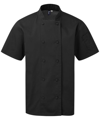 Premier Chefs Coolchecker® short sleeve jacket Black