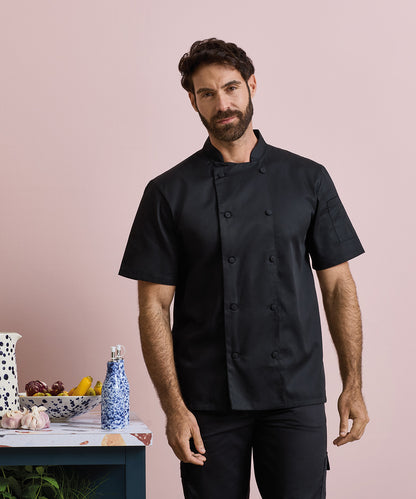 Premier Chefs Coolchecker® short sleeve jacket Black