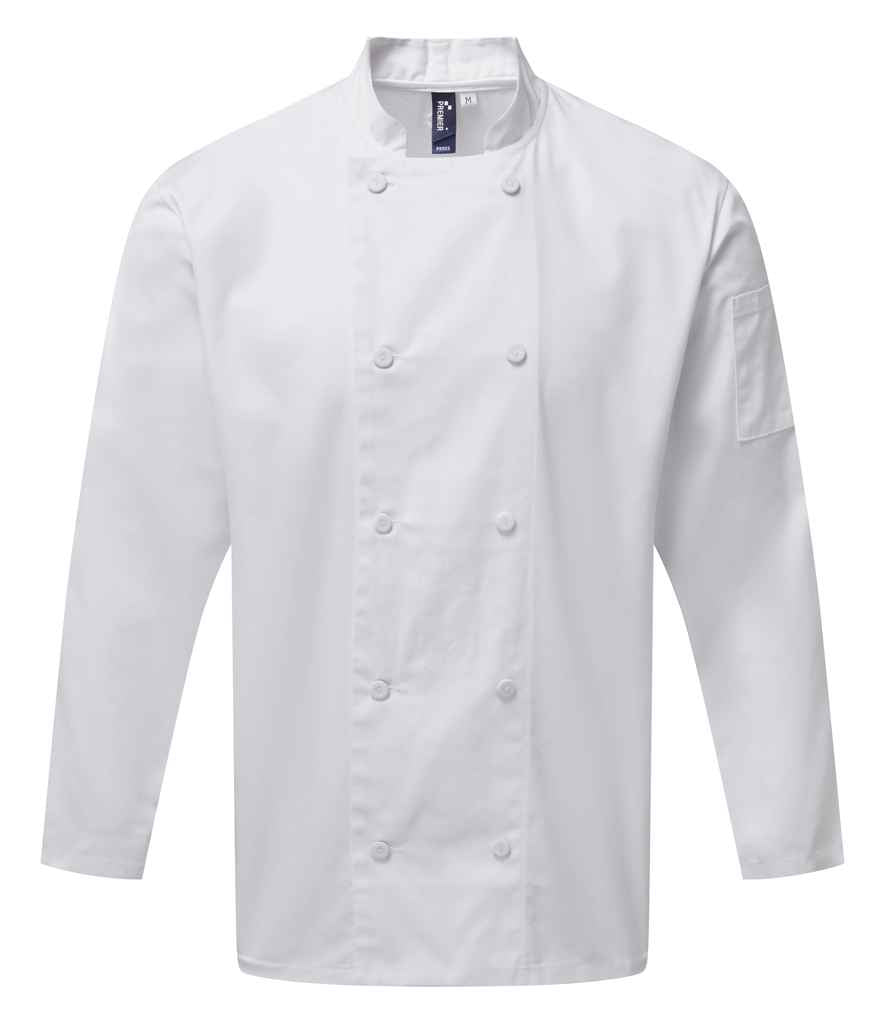 Premier Coolchecker® Long Sleeve Chef's Jacket in White