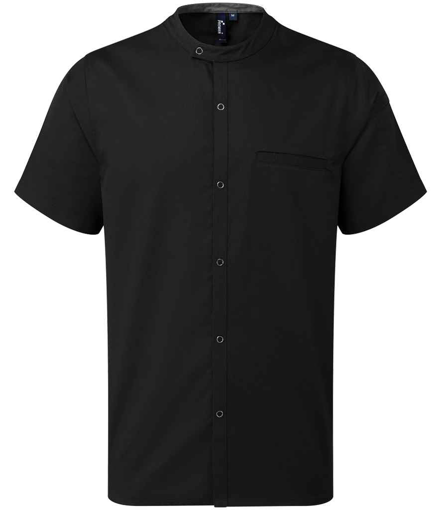 Premier Recyclight® Short Sleeve Chef's Shirt in Black