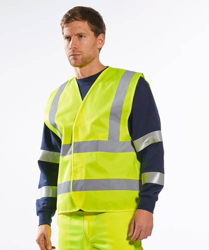 Portwest Hi-vis two-band-and-brace vest (C470) Yellow