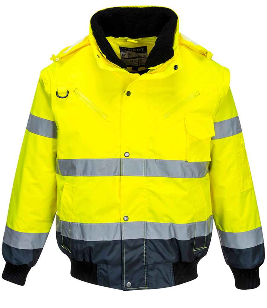Portwest Portwest 3-in-1 Hi-Vis Bomber Jacket Yellow/Navy