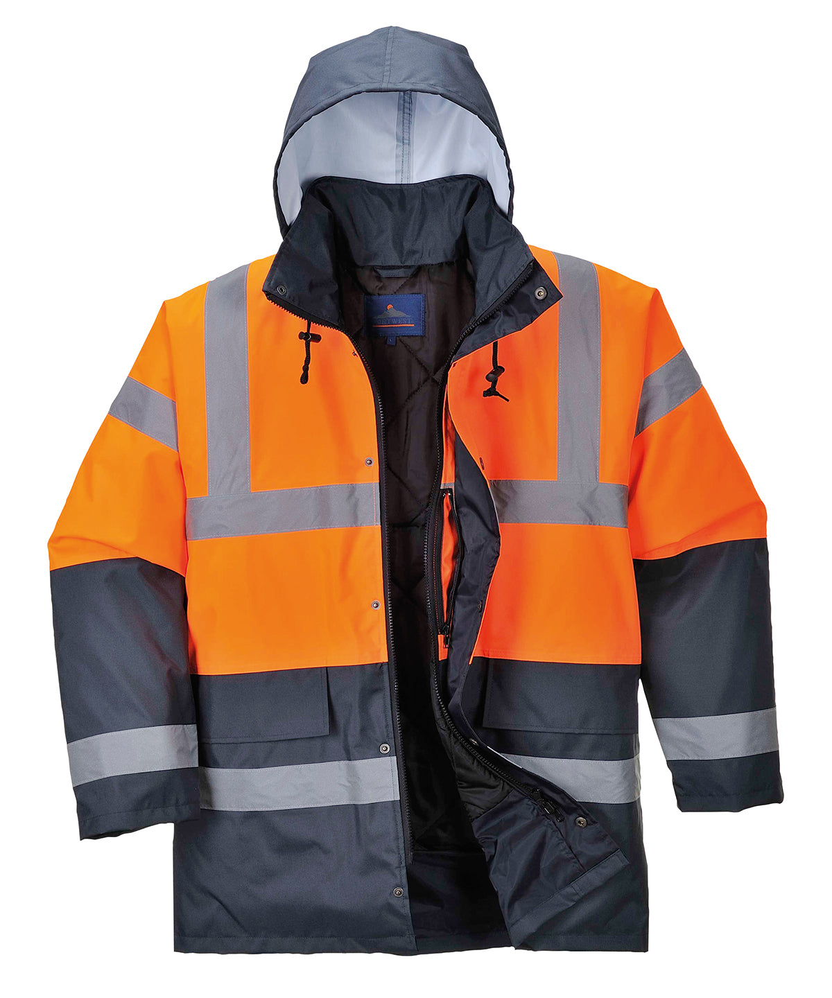 Portwest Hi-vis traffic jacket (S466/S467) Orange/Navy
