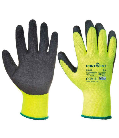 Portwest Thermal Grip Gloves in Yellow