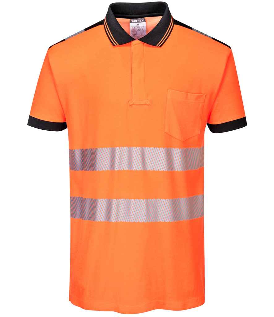 Portwest Portwest PW3 Hi-Vis Polo Shirt Orange/Black
