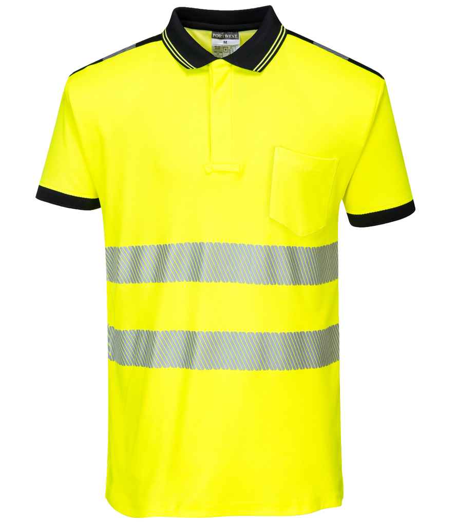 Portwest PW3 Hi-Vis Polo Shirt in Yellow/Black