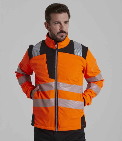 Portwest Portwest PW3 Hi-Vis Soft Shell Jacket Orange/Black