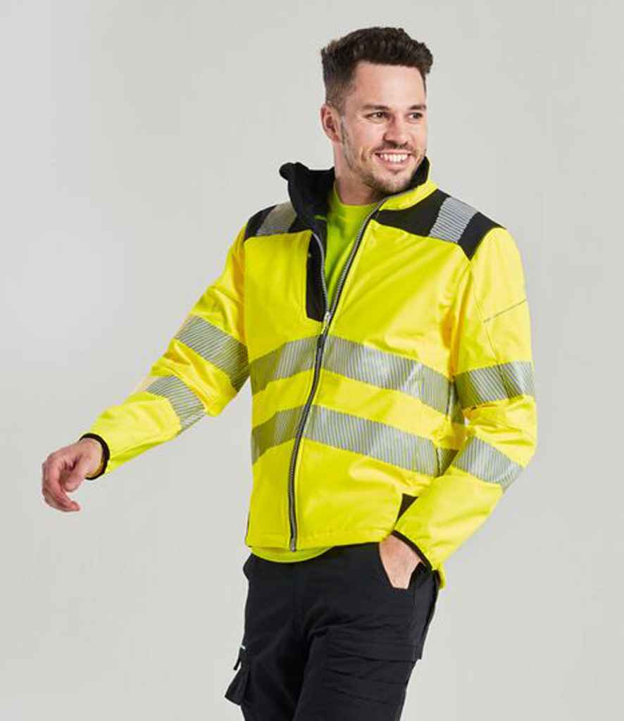 Portwest Portwest PW3 Hi-Vis Soft Shell Jacket Yellow/Black