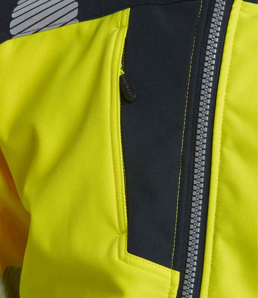 Portwest Portwest PW3 Hi-Vis Soft Shell Jacket Yellow/Black