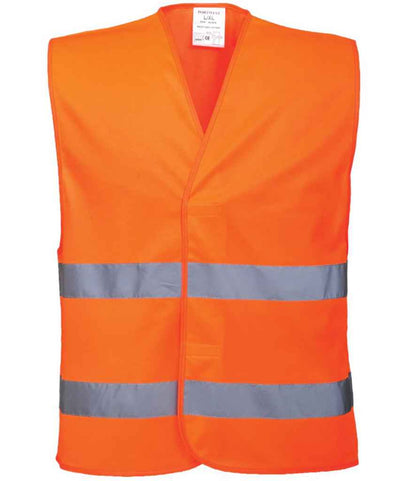 Portwest Hi-Vis Two Band Vest in Orange