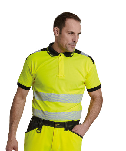 Portwest PW3 Hi-vis polo shirt (T180) Orange/Black