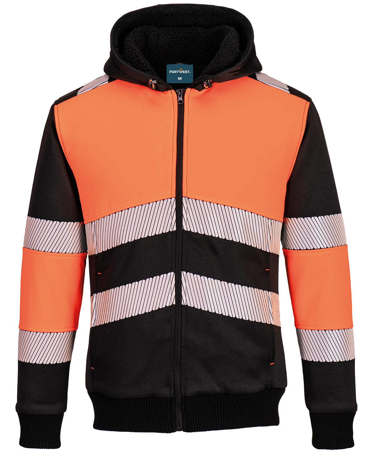 Portwest PW3 Hi-vis Class 1 winter hoodie (PW377) Orange/Black