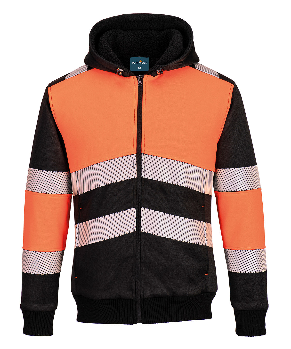Portwest PW3 Hi-vis Class 1 winter hoodie (PW377) Orange/Black