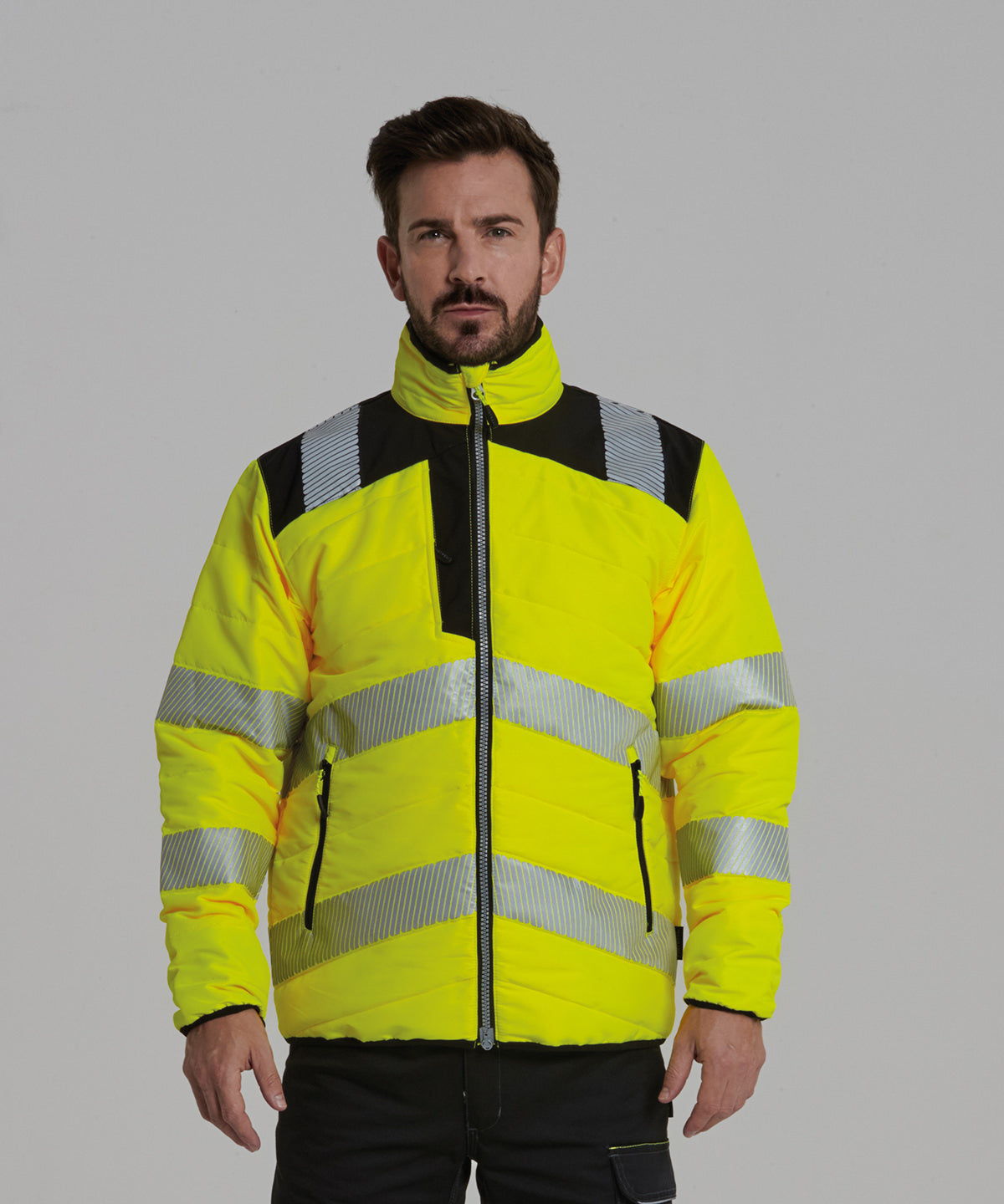 Portwest PW3 Hi-vis baffle jacket (PW371) Orange/Black