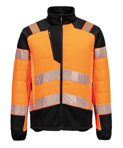 Portwest PW3 Hi-vis hybrid baffle jacket (T170) Orange/Black