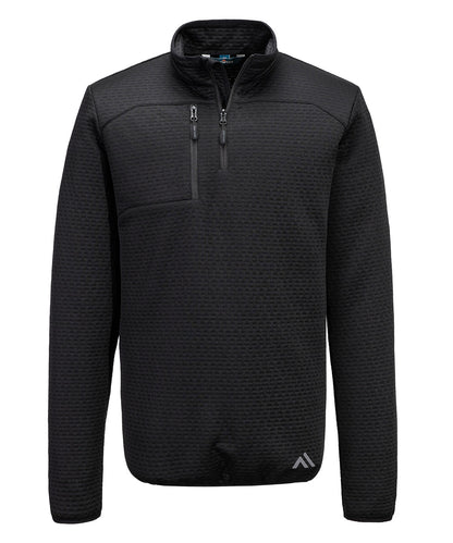 Portwest KX3 Sport textured ¼-zip sweatshirt (KX376) Black